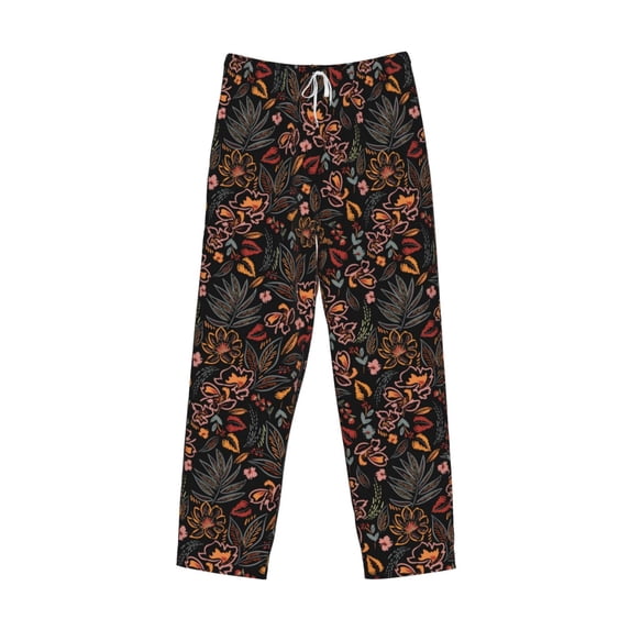 Lsque Floral Print Men's Pajama Pants, Lounge Pant - Comfortable Home Wear,Elastic Waistband, Stylish Design-Small