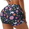 thumbnail image 1 of Lsque Floral Rabbit Pattern High Waisted Biker Shorts for Women-Tummy Control Fitness Athletic Workout Running Yoga Gym Shorts,Moisture-Wicking-Small, 1 of 9