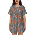 thumbnail image 1 of Lsque Floral Squirrel Women's Short-Sleeved Pajama Set - 2 Piece Soft and Lightweight Sleepwear Set-4X-Large, 1 of 9