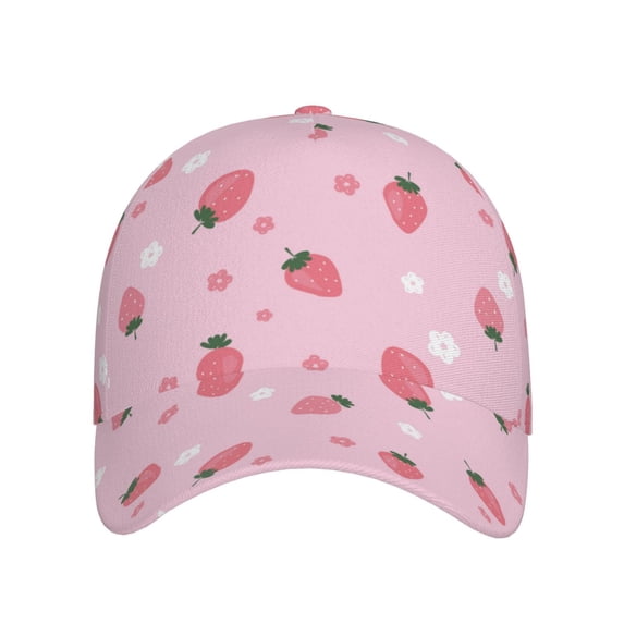 Lsque Floral Strawberr Baseball Cap Trucker Low Profile Hat Golf Dad Hat Adjustable Original Classic Unconstructed Plain Cap Men Women
