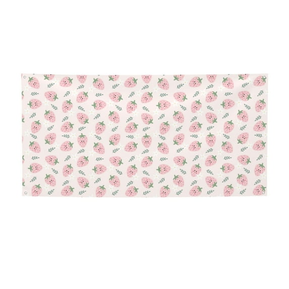 Lsque Floral Strawberr Pattern Party Banner, Festive Banner , Holiday Celebrations and Events for Carnival Birthday Party Festival Decorations-Medium