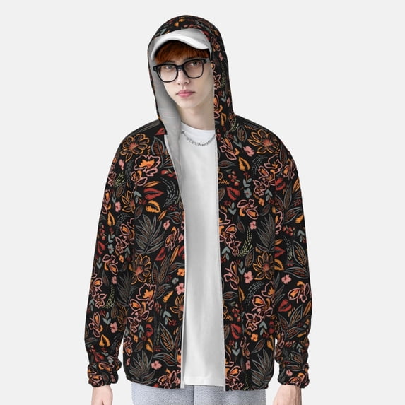 Lsque Floral UPF 50+ Lightweight Sun Protection Men's Women's Long Sleeve Shirt, Hoodie Performance -3X-Large