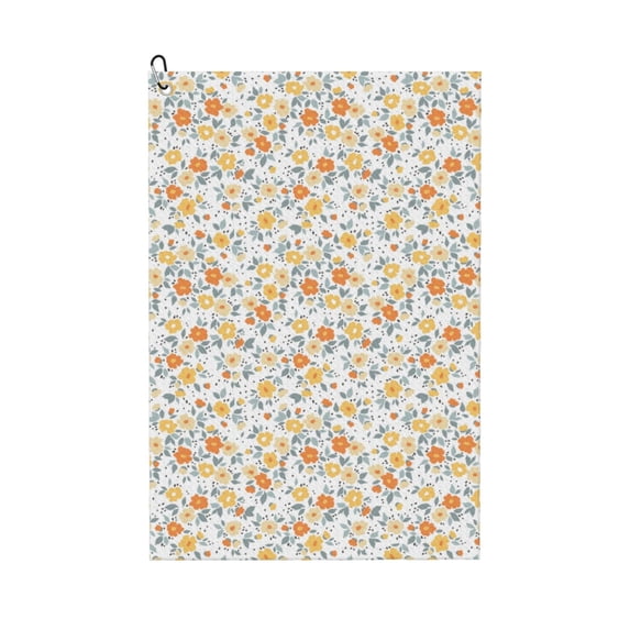 Lsque Floral1 Premium Golf Towel - Ultra Absorbent and Quick Drying Microfiber Towel with Carabiner - Gift for Men -24" X 16"