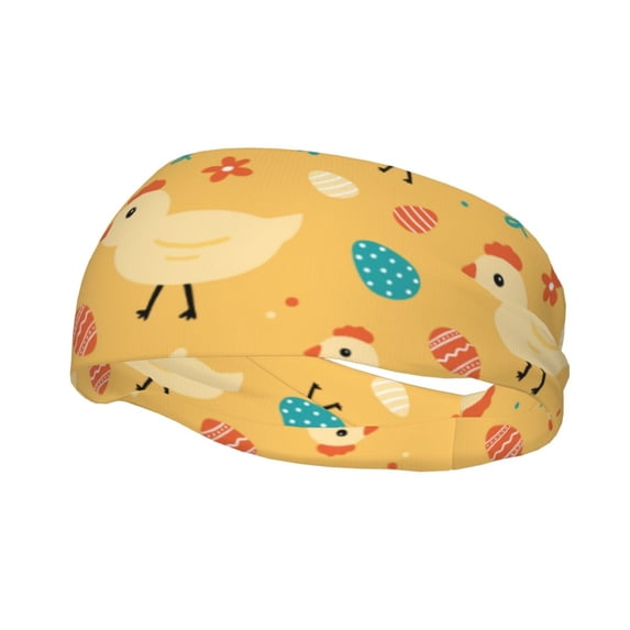 Lsque Flowe Chicken Pattern Sweatbands Sports Headband for Men & Women - Moisture Wicking Athletic Cotton Terry Cloth Sweatband for Tennis, Basketball, Running