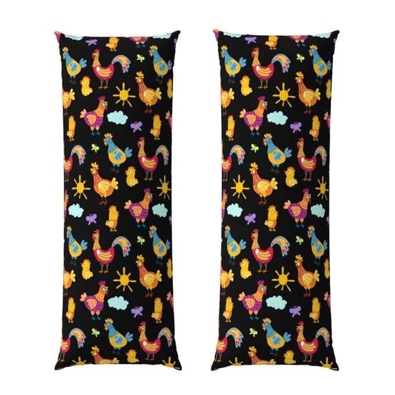 Lsque Flowe Rooster Body Pillow Case Cover,Ultra-Soft Microfiber Bed Pillow Cases 20x54 inches,Elegant Bedding,Breathable Durable Pillow Cover with Envelope Closure