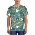 thumbnail image 1 of Lsque Flowe Rooster Pattern Mens Polo Golf Shirts Funny Graphics Shorts Sleeve Button Shirts Baseball T-shirt-XX-Large, 1 of 7