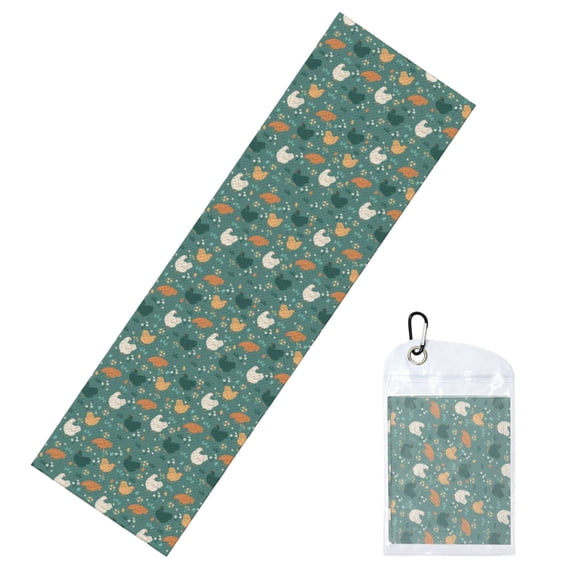 Lsque Flowe Rooster Printed Cooling Towel (40"x 12"), Ice Towel, Microfiber, Soft Breathable Chilly Towel for Yoga, Sport, Gym, Workout, Fitness, Running