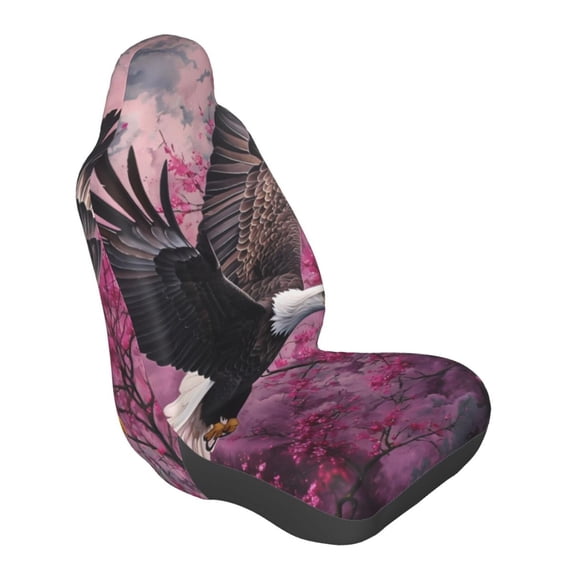 Lsque Flower Bald Eagle Pattern Car Seat Covers for Front Seats , Waterproof Seat Covers for Cars, Sporty Front Seat Covers,Car Seat Cover Protector Front Seats