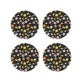 thumbnail image 1 of Lsque Flower Butterfly Pattern 4" Drink Coasters Set of 4, PVC Leather Absorbent Coasters, Table Coaster Set Decorative Coffee Cup Coasters Housewarming Gift -Round Shape, 1 of 6