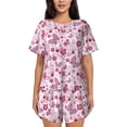 thumbnail image 1 of Lsque Flower Butterfly Women's Short-Sleeved Pajama Set - 2 Piece Soft and Lightweight Sleepwear Set-3X-Large, 1 of 9