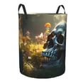 thumbnail image 1 of Lsque Flower Field Skull pattern Laundry Hamper Basket, Tall Woven Rope Hamper Basket for Clothes, Lightweight Storage Basket, Collapsible Waterproof-Medium, 1 of 8