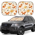 thumbnail image 1 of Lsque Flower Fox 2 PCS Windshield Sun Shade | CarFoldable Window Covers | Car Accessories Reflect UV for Universal Cars SUV Truck | Small, 1 of 7