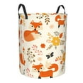 thumbnail image 1 of Lsque Flower Fox pattern Laundry Hamper Basket, Tall Woven Rope Hamper Basket for Clothes, Lightweight Storage Basket, Collapsible Waterproof-Medium, 1 of 8