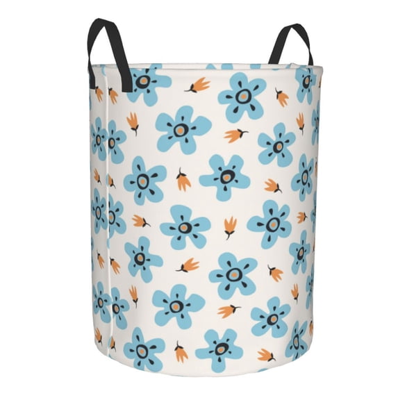 Lsque Flower Leaves pattern Laundry Hamper Basket, Tall Woven Rope Hamper Basket for Clothes, Lightweight Storage Basket, Collapsible Waterproof-Medium