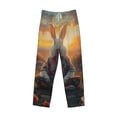 thumbnail image 1 of Lsque Flower Meditating Rabbit Print Men's Pajama Pants, Lounge Pant - Comfortable Home Wear,Elastic Waistband, Stylish Design-Large, 1 of 9