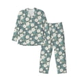 thumbnail image 1 of Lsque Flower Pattern Long Sleeve Pajama Set for Men - Soft 2-Piece Sleepwear and Loungewear Set with Pockets, Comfy Nightwear-X-Large, 1 of 7