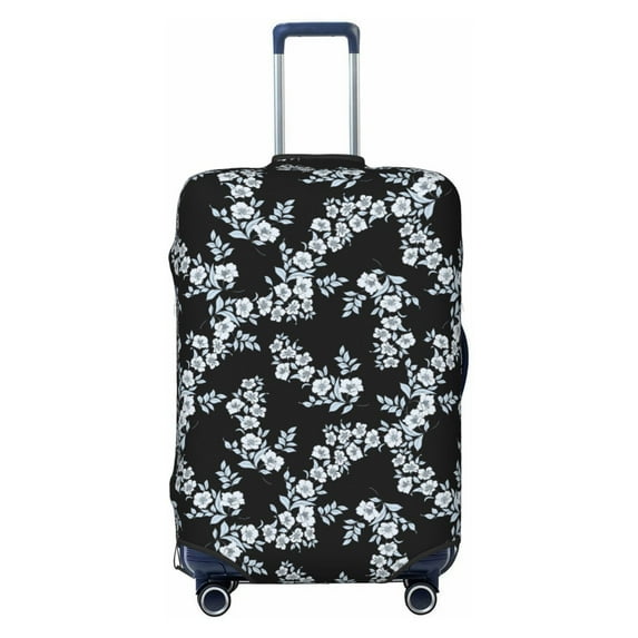 Lsque Flower Printed Luggage Cover, Travel Luggage Protector,Scratch and Dirt Resistant, Fits 18-32 Inch Luggage - Large