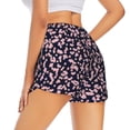 thumbnail image 1 of Lsque Flower Printed Women's Running Shorts with Liner Pockets,Elastic Quick Dry Workout Athletic Gym Yoga Shorts,Womens High Waist Shorts-Small, 1 of 9