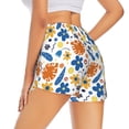 thumbnail image 1 of Lsque Flower Printed Women's Running Shorts with Liner Pockets,Elastic Quick Dry Workout Athletic Gym Yoga Shorts,Womens High Waist Shorts-XX-Large, 1 of 9