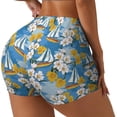 thumbnail image 1 of Lsque Flower and Sail Boat Pattern High Waisted Biker Shorts for Women-Tummy Control Fitness Athletic Workout Running Yoga Gym Shorts,Moisture-Wicking-X-Large, 1 of 9