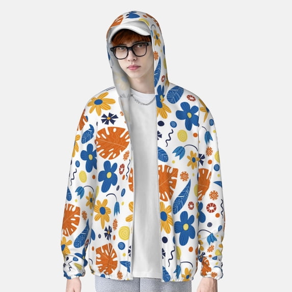 Lsque Flower UPF 50+ Lightweight Sun Protection Men's Women's Long Sleeve Shirt, Hoodie Performance -XX-Large