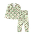 thumbnail image 1 of Lsque Flower With Ladybug Pattern Long Sleeve Pajama Set for Women - Soft 2-Piece Sleepwear and Loungewear Set with Pockets, Comfy Nightwear-Small, 1 of 7