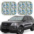 thumbnail image 1 of Lsque Flower and Sail Boat 2 PCS Windshield Sun Shade | CarFoldable Window Covers | Car Accessories Reflect UV for Universal Cars SUV Truck | Large, 1 of 7