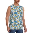 thumbnail image 1 of Lsque Flower and Sail Boat Print Men's Cotton Blend Sleeveless Muscle Shirts (S-3XL)- Moisture Wicking, Odor Protection, UPF 30+,Medium, 1 of 8