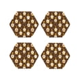 thumbnail image 1 of Lsque Flowers And Gnomes Bees Pattern 4" Drink Coasters Set of 4, PVC Leather Absorbent Coasters, Table Coaster Set Decorative Coffee Cup Coasters Housewarming Gift -Hexagon, 1 of 1