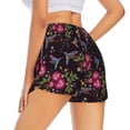 thumbnail image 1 of Lsque Flowers And Humming Bird1 Printed Women's Running Shorts with Liner Pockets,Elastic Quick Dry Workout Athletic Gym Yoga Shorts,Womens High Waist Shorts-Small, 1 of 9