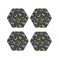 thumbnail image 1 of Lsque Flowers Butterfly Pattern 4" Drink Coasters Set of 4, PVC Leather Absorbent Coasters, Table Coaster Set Decorative Coffee Cup Coasters Housewarming Gift -Hexagon, 1 of 6