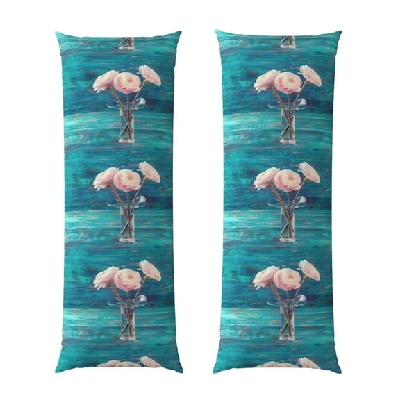 Lsque Flowers in Glass Vase Body Pillow Case Cover,Ultra-Soft Microfiber Bed Pillow Cases 20x54 inches,Elegant Bedding,Breathable Durable Pillow Cover with Envelope Closure