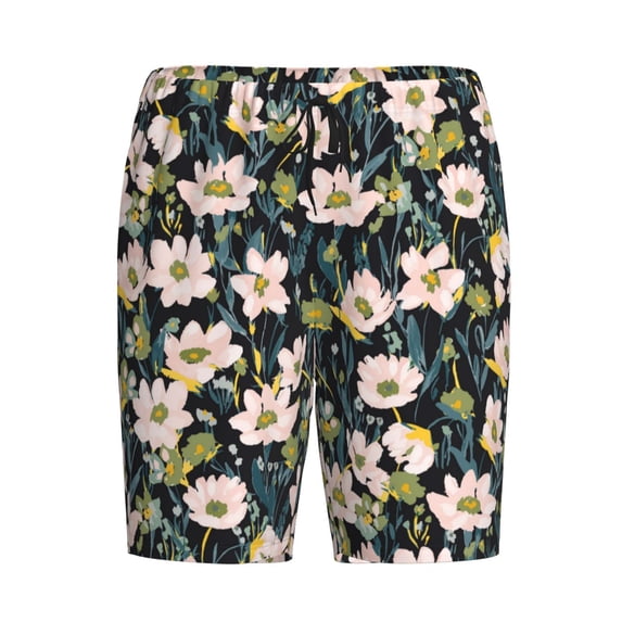 Lsque Flowers Mens Sleep Pajama Shorts,Short Pajama Pants, Cotton Ultra-Soft Knit-XX-Large
