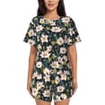 thumbnail image 1 of Lsque Flowers Women's Short-Sleeved Pajama Set - 2 Piece Soft and Lightweight Sleepwear Set-X-Large, 1 of 9
