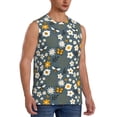 thumbnail image 1 of Lsque Flowers and Bee Print Men's Cotton Blend Sleeveless Muscle Shirts (S-3XL)- Moisture Wicking, Odor Protection, UPF 30+,X-Large, 1 of 8