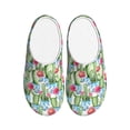 thumbnail image 1 of Lsque Flowers and Cactus Pattern Womens Comfort Cotton on Scuff With Memory Foam and Anti-skid Sole Slipper-44/45, 1 of 7