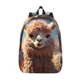 thumbnail image 1 of Lsque Fluffy Alpaca Mountain Meadow Pattern Canvas Daypack, Durable Backpack, High-quality Versatile Backpack,Vintage Compact Backpack-Small, 1 of 6