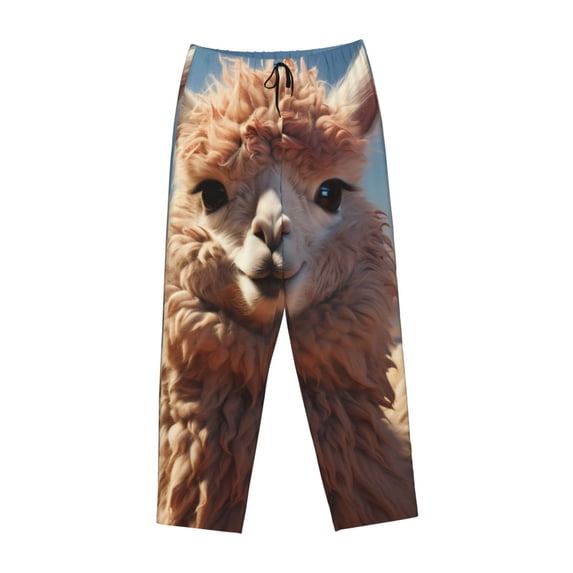 Lsque Fluffy Alpaca Mountain Meadow Print Women's Pajama Pants, Lounge Pant - Comfortable Home Wear,Elastic Waistband, Stylish Design-Small