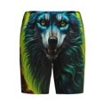 thumbnail image 1 of Lsque Fluorescent Wolf Mens Sleep Pajama Shorts,Short Pajama Pants, Cotton Ultra-Soft Knit-Small, 1 of 9