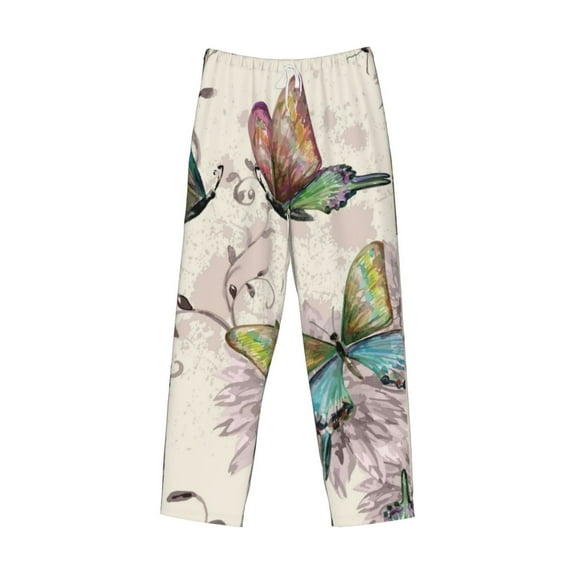 Lsque Flying Butterflies-1 Print Men's Pajama Pants, Lounge Pant - Comfortable Home Wear,Elastic Waistband, Stylish Design-Small