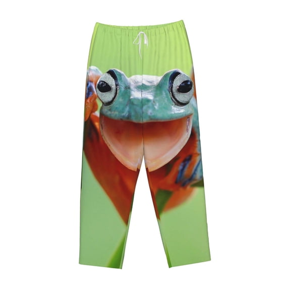 Lsque Flying Frog On Branch Print Women's Pajama Pants, Lounge Pant - Comfortable Home Wear,Elastic Waistband, Stylish Design-Large