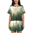 thumbnail image 1 of Lsque Fog Forest Women's Short-Sleeved Pajama Set - 2 Piece Soft and Lightweight Sleepwear Set-XX-Large, 1 of 9