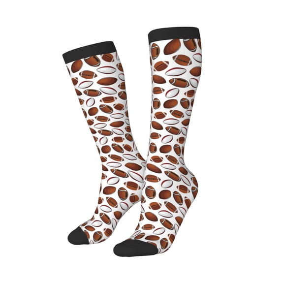 Lsque Football Printed Crew Socks Men's Women's LightWeight Thin Casual Calf Socks ,Knee High Socks,Cotton Socks