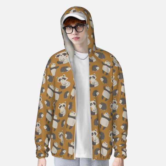 Lsque Forest Animal UPF 50+ Lightweight Sun Protection Men's Women's Long Sleeve Shirt, Hoodie Performance -Small