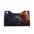 thumbnail image 1 of Lsque Forest Cool Lion Printed Long Tissue Box Cover Holder, Facial Paper Organizer Dispenser,Triangle with Bottom Belt, PVC Leather Decorative Organizer, 1 of 9
