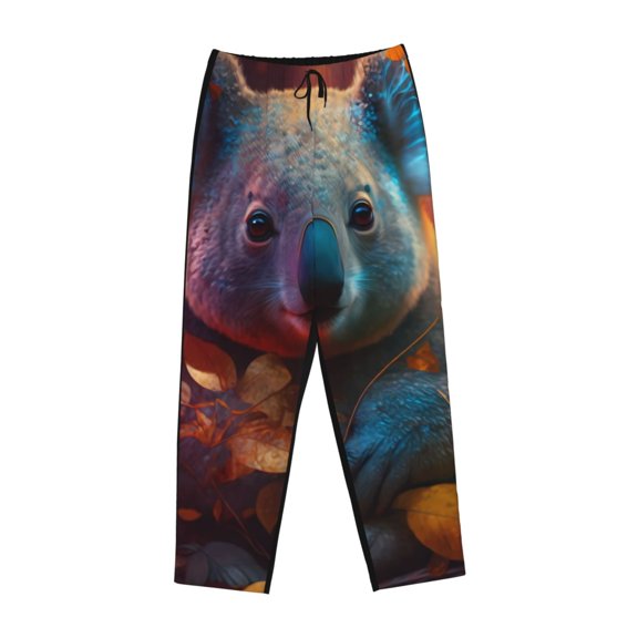 Lsque Forest Koala Print Women's Pajama Pants, Lounge Pant - Comfortable Home Wear,Elastic Waistband, Stylish Design-Medium