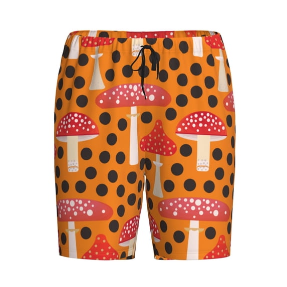 Lsque Forest Mushrooms Mens Sleep Pajama Shorts,Short Pajama Pants, Cotton Ultra-Soft Knit-Small