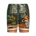 thumbnail image 1 of Lsque Fox Bathtub Floral Art Mens Sleep Pajama Shorts,Short Pajama Pants, Cotton Ultra-Soft Knit-4X-Large, 1 of 9
