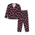 thumbnail image 1 of Lsque Foxes In Different Poses Pattern Long Sleeve Pajama Set for Women - Soft 2-Piece Sleepwear and Loungewear Set with Pockets, Comfy Nightwear-Medium, 1 of 7
