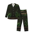 thumbnail image 1 of Lsque Framed Greenery Wall Art Pattern Long Sleeve Pajama Set for Men - Soft 2-Piece Sleepwear and Loungewear Set with Pockets, Comfy Nightwear-Large, 1 of 7